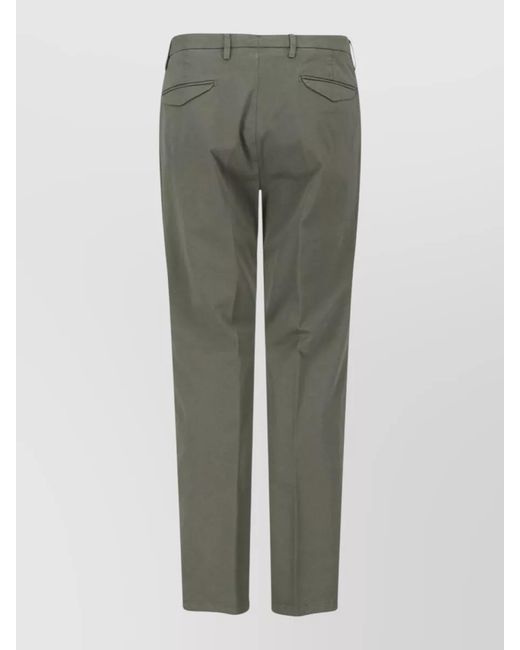 Briglia 1949 Green Tailored Pants Straight Cut Back Pockets Belt Loops for men