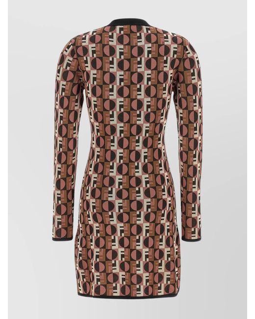Fendi Multicolor Printed Viscose Mini Dress