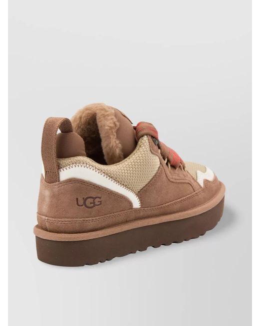 Ugg Brown Leather Low-Top Sneakers