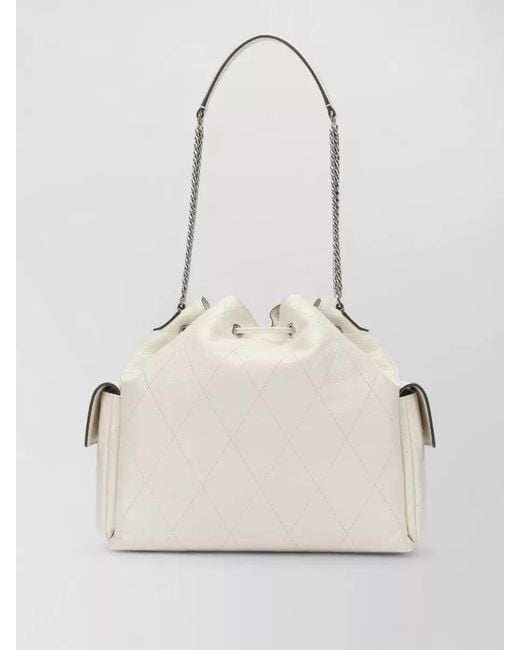 Tory Burch Natural Bucket Bag Chain Strap Top Handle