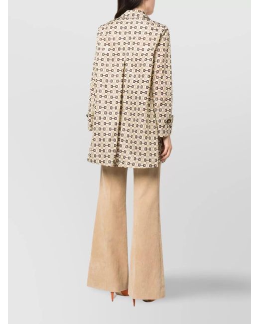 Gucci Natural Horsebit Print Coat