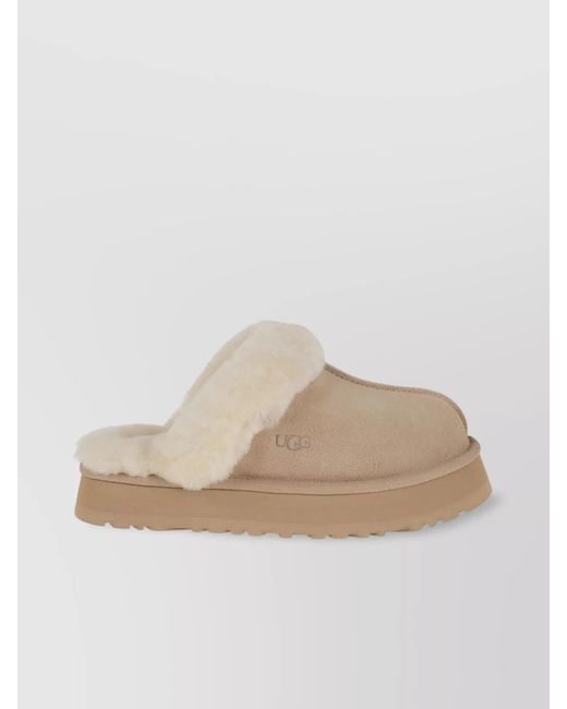 Ugg Natural Suede Disquette Slippers