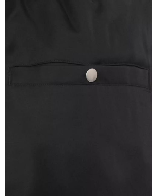 Rick Owens Black Straight Trousers Elastic Hems Zip