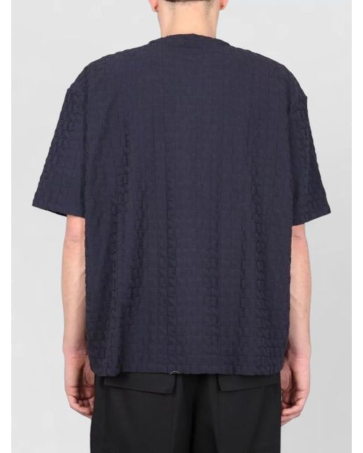 Sunnei Blue Crew Neck T Shirt Crossbar Texture for men