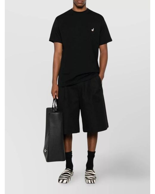 Moschino Black Cotton Embroidered Short-Sleeve T-Shirt for men