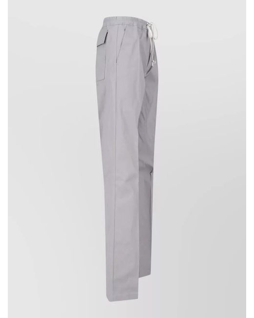Rick Owens Gray Straight Leg Pants Back Button Pocket for men