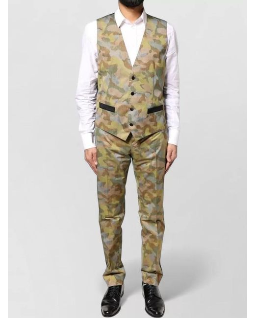 Dolce & Gabbana Natural Camouflage Sicilia Three Piece Suit Set for men