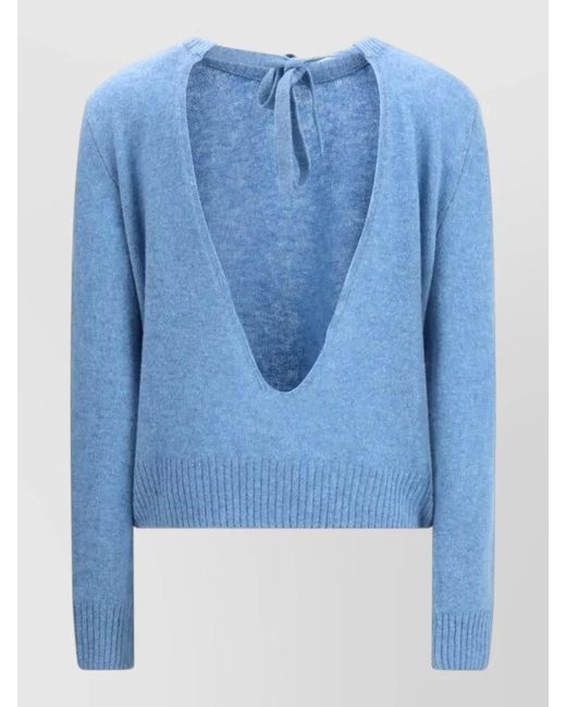 Marni Blue Cashmere Crewneck Long-Sleeve Jumper