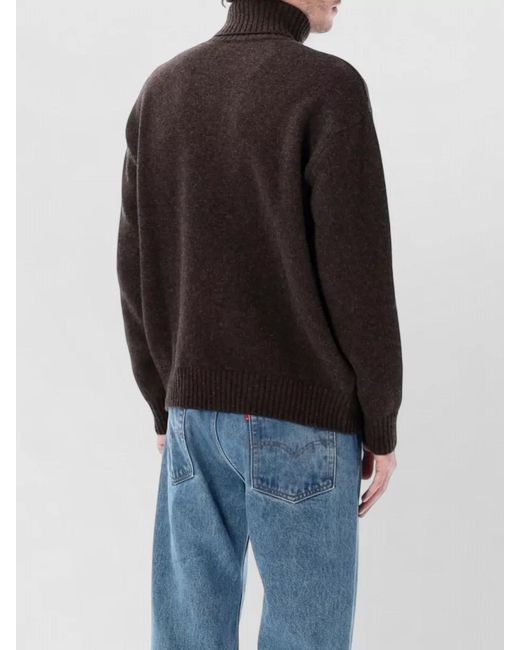 Sporty & Rich Black Wool Oversized Turtleneck Jumper for men