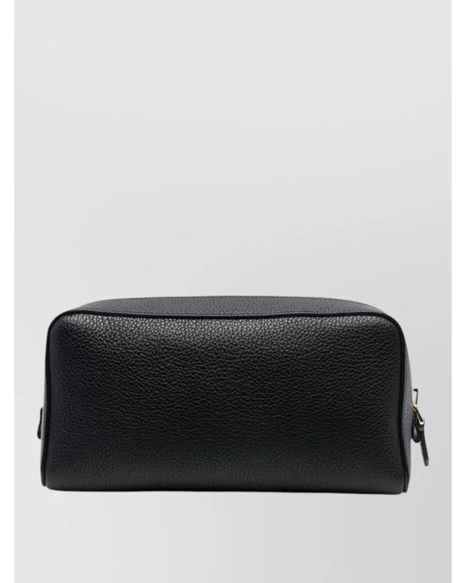 Tom Ford Black Textured Leather Wallet Cardholder Zip Pocket for men