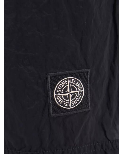 Stone Island Blue Mid-Length Swim Shorts for men
