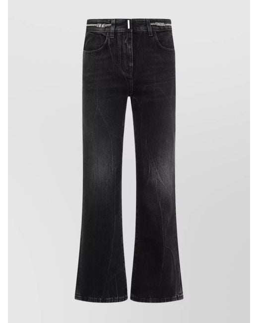 Givenchy Black Denim Cropped Bootcut Trousers