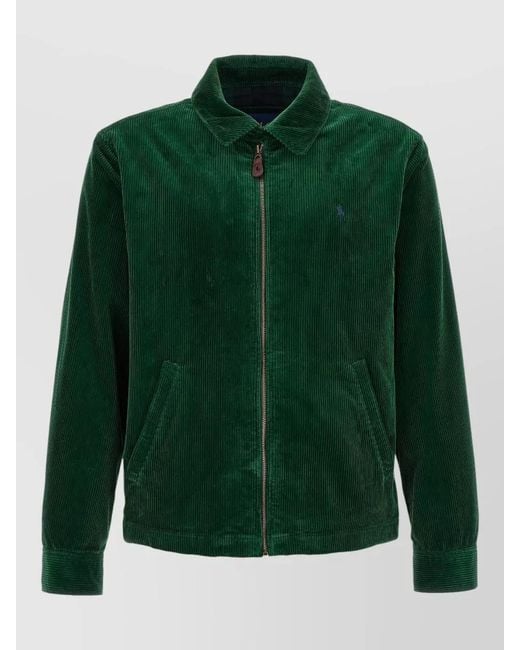 Polo Ralph Lauren Green Wynton Corduroy Jacket Side Pockets Hem for men