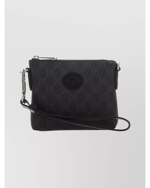 Gucci Black Monogram Fabric Clutch Bag for men