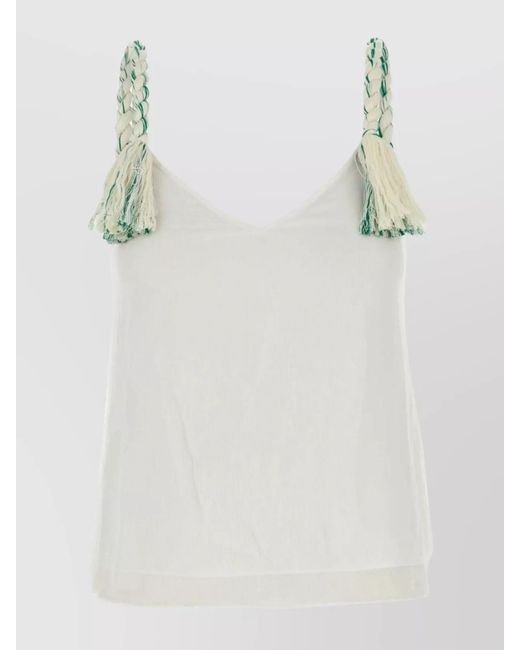 J.W. Anderson Multicolor Tulle Top With Braided Straps And V Neckline