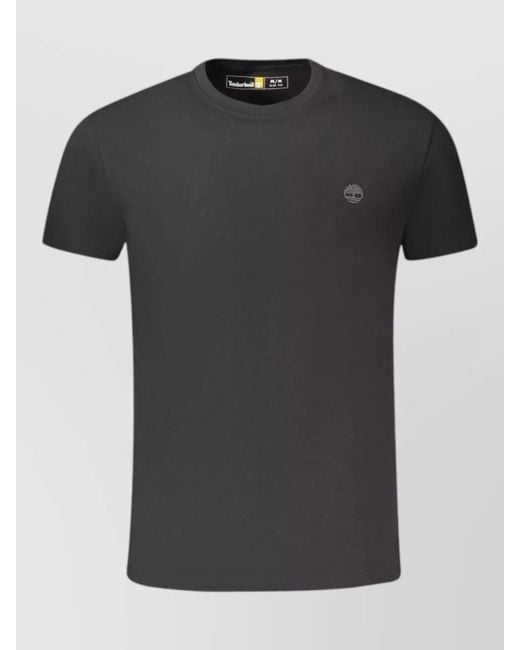 Timberland Black Cotton Crew-Neck T-Shirt for men
