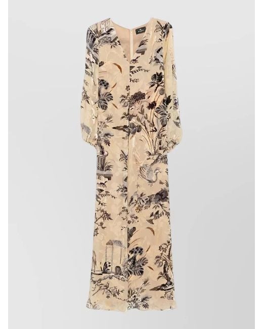 Etro Natural Silk Maxi Dress