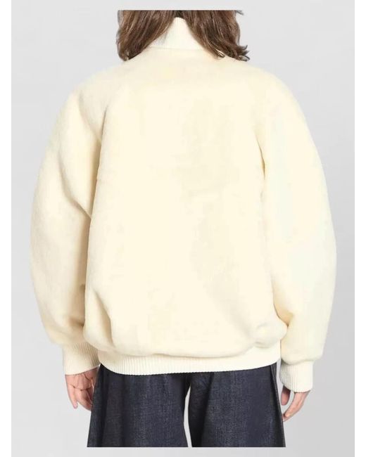 Jacquemus Natural High Collar Blouson Ribbed Cuffs Hem