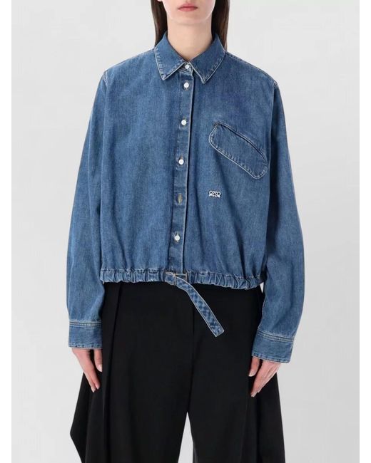 Loewe Blue Denim Shirt Jacket Balloon Silhouette Belt