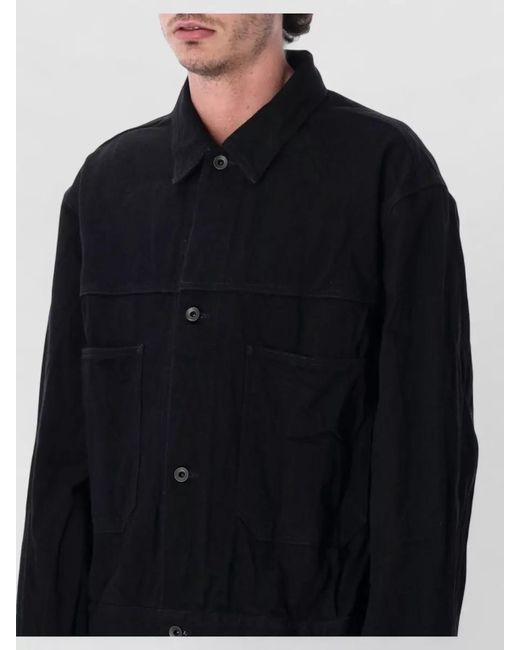Studio Nicholson Blue Short Coat Front Pockets Collared Design for men