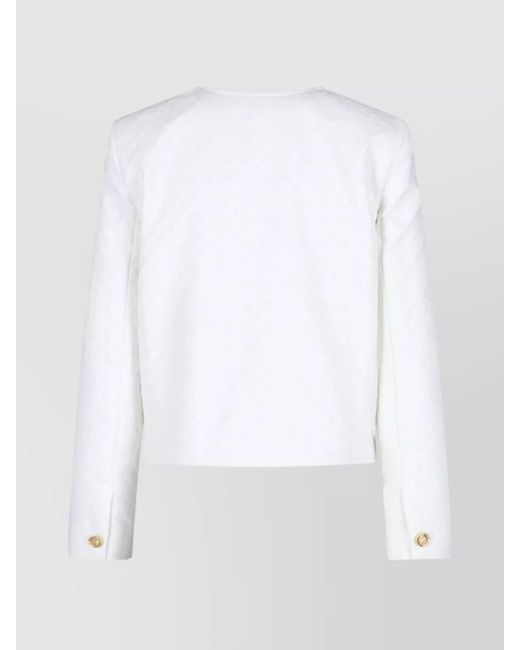 Céline White Cotton Fitted Jacket