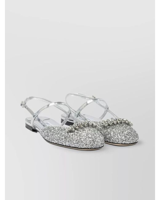 Jimmy Choo Metallic Leather Slingback Ballet Flats