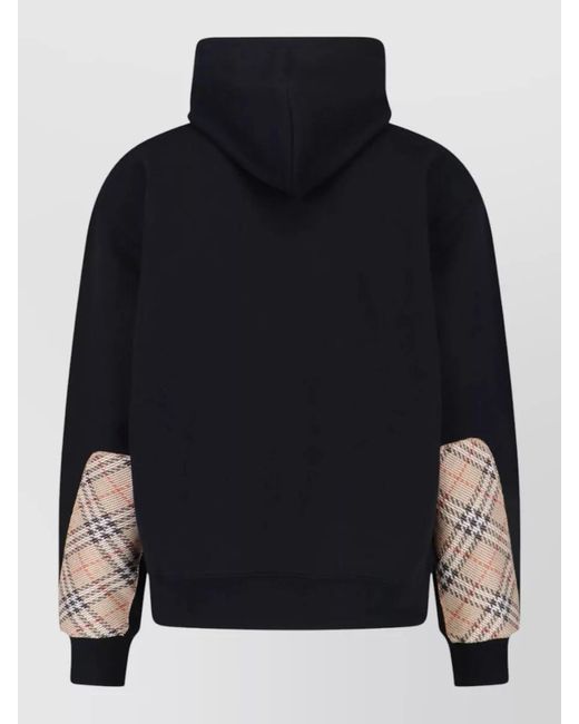 Burberry Blue Cotton Hooded Sweatshirt for men