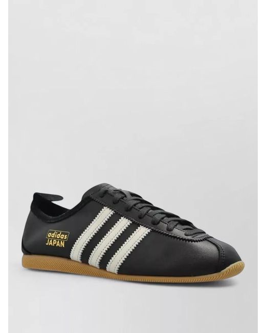 Adidas Originals Black Japan Leather Lace Up Sneakers Low