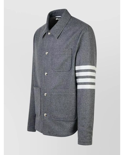 Thom Browne Gray '4 Bar' Wool Blend Jacket for men