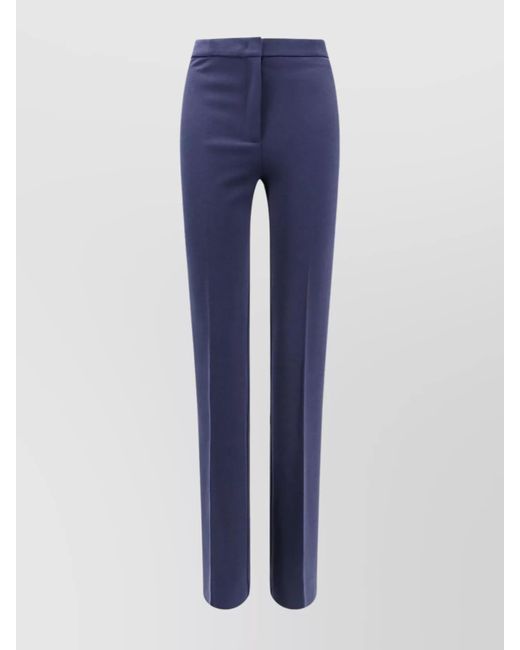 Pinko Blue Flared Trousers With Frontal Pinces And Belt Loops