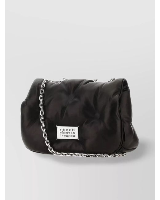 Maison Margiela Black Glam Slam Medium Leather Quilted Shoulder Bag
