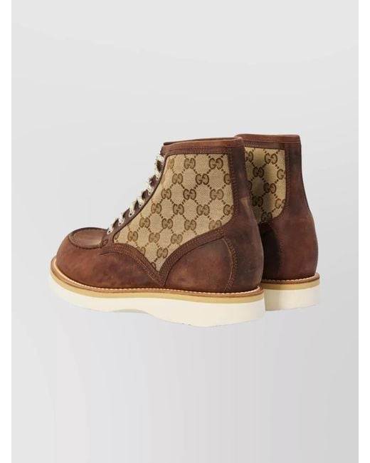 Gucci Brown Leather Ankle Boots for men