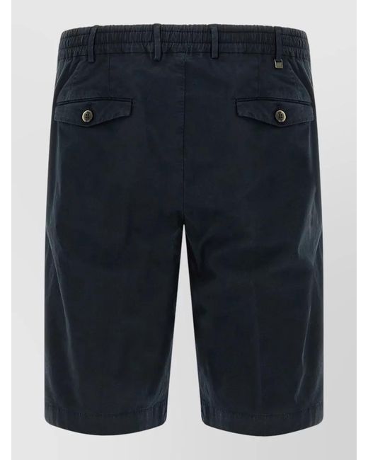 PT Torino Blue Cotton Stretch Bermuda Shorts Belt Loops for men