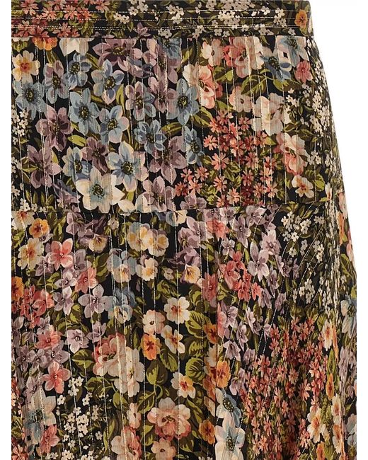 Valentino Garavani Natural Silk Pleated Skirt