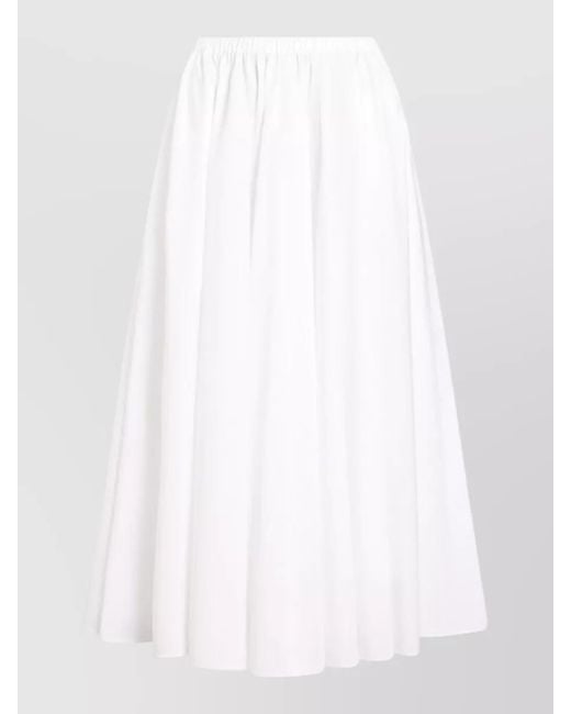 Patou White Silk Midi Skirt