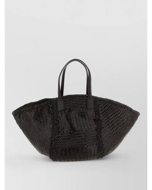 Dragon Diffusion Black Vintage Mesh Tote Maxi Leather Beach Bag