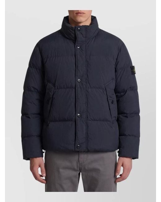Stone Island Blue Down Puffer Jacket for men