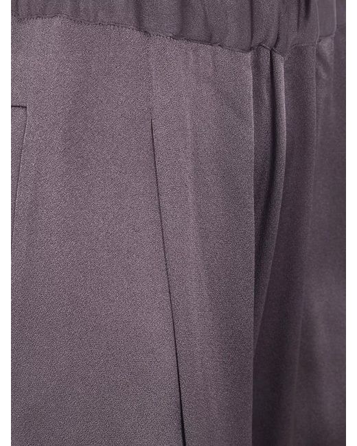 Semicouture Purple Silk Wide-Leg Trousers