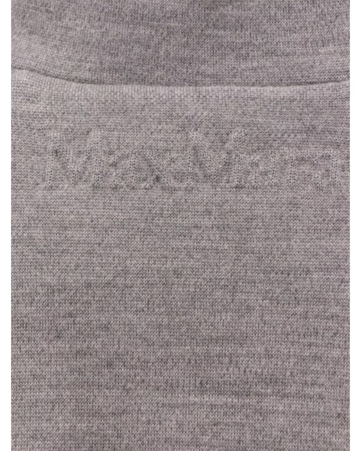 Max Mara Gray Wool Blend High Neck Zip Sweatshirt