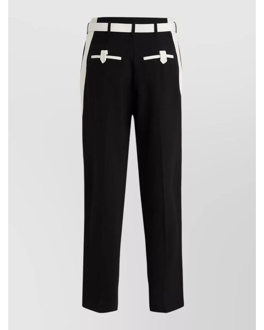 SIMONA CORSELLINI Black Tailored Stretch Trousers Belt And Pockets