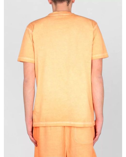 Marcelo Burlon Yellow Sunset Cross Crowling Casual T Shirt for men
