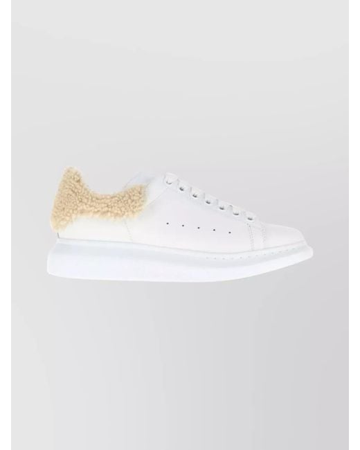 McQueen White Leather Oversized Low-Top Sneakers