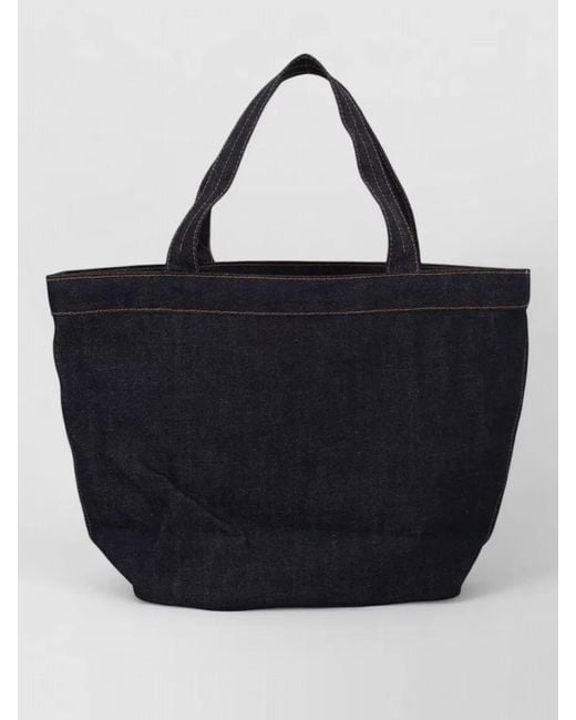 A.P.C. Black Tote Bag Top Handles Front Pocket