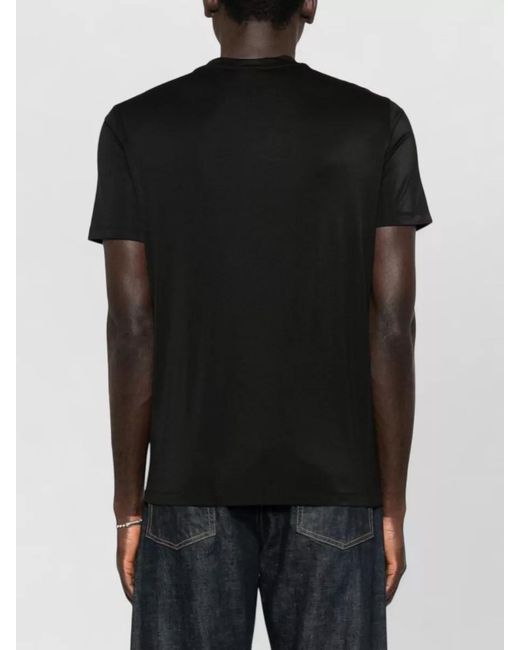Emporio Armani Black Silk Blend Short-Sleeve T-Shirt for men
