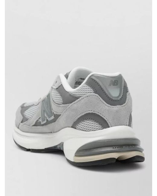 New Balance White Mesh Panels Sneakers Rubber Outsole Design for men