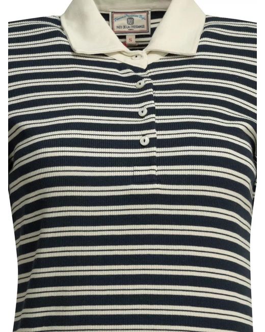 Ines De La Fressange Paris Gray Dress Polo Collar Short Sleeves Side Slit