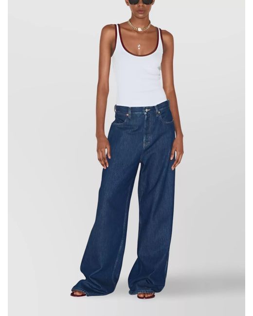 Gucci Blue Denim Wide-Leg Jeans