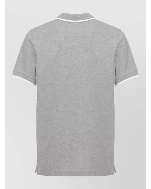 Fay Gray Cotton Polo Three Button Collar Contrast Trim for men