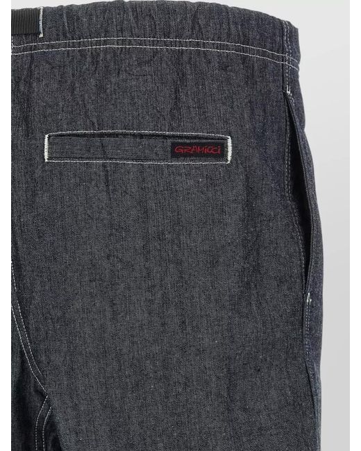 Gramicci Gray Japanese Chambray Bermuda Shorts Belt Loops for men