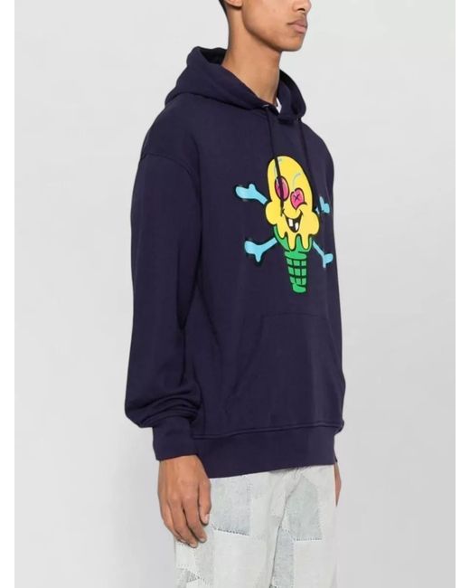 ICECREAM Blue Cones Bones Logo Hooded Sweatshirt for men